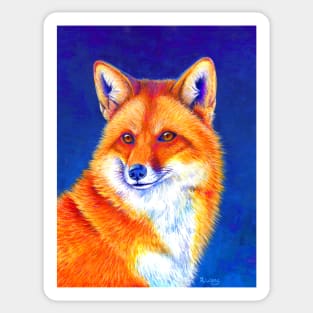 Vibrant Flame Red Fox Sticker